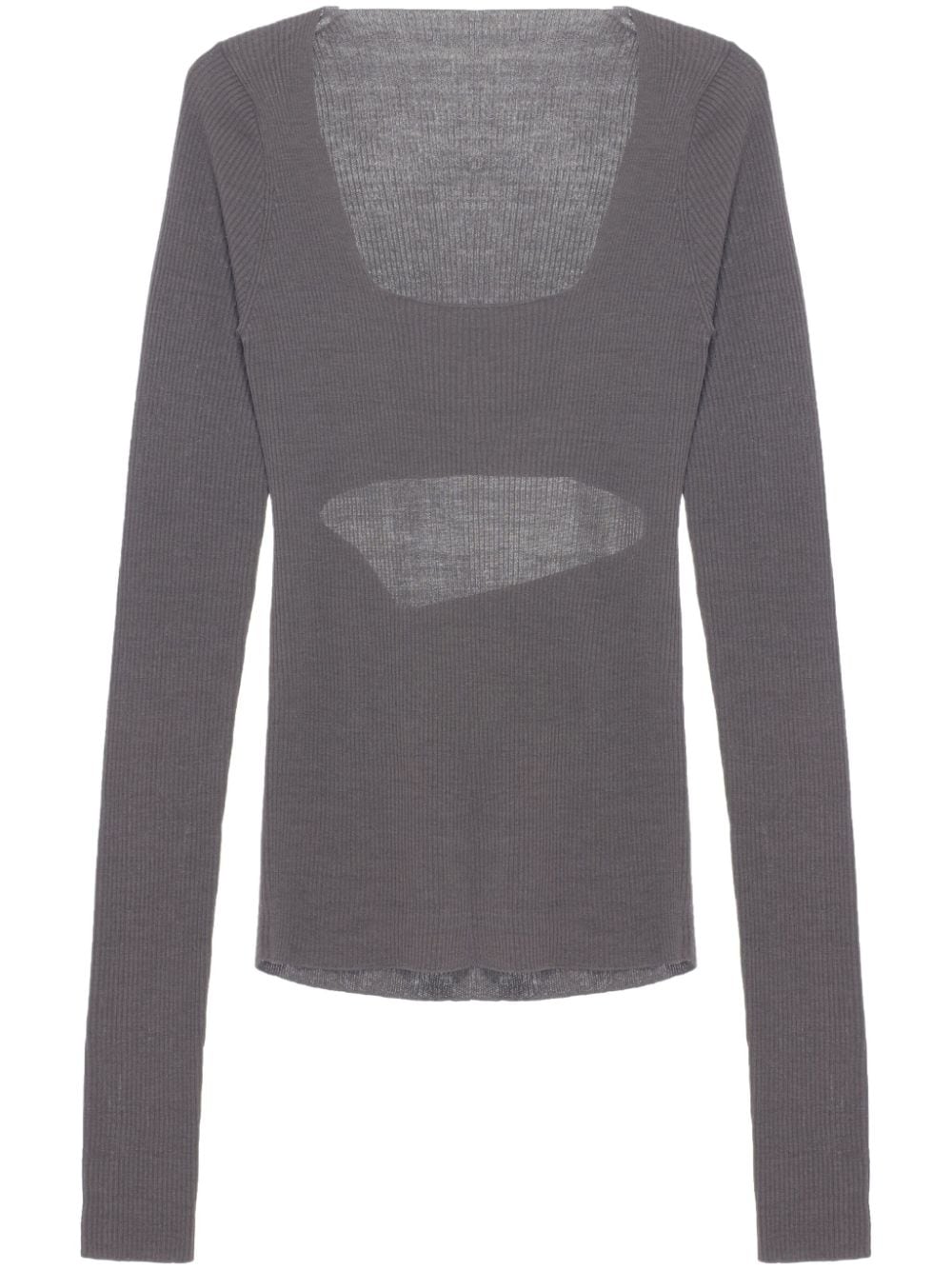 QUIRA long-sleeve ribbed-knit top - Grey von QUIRA