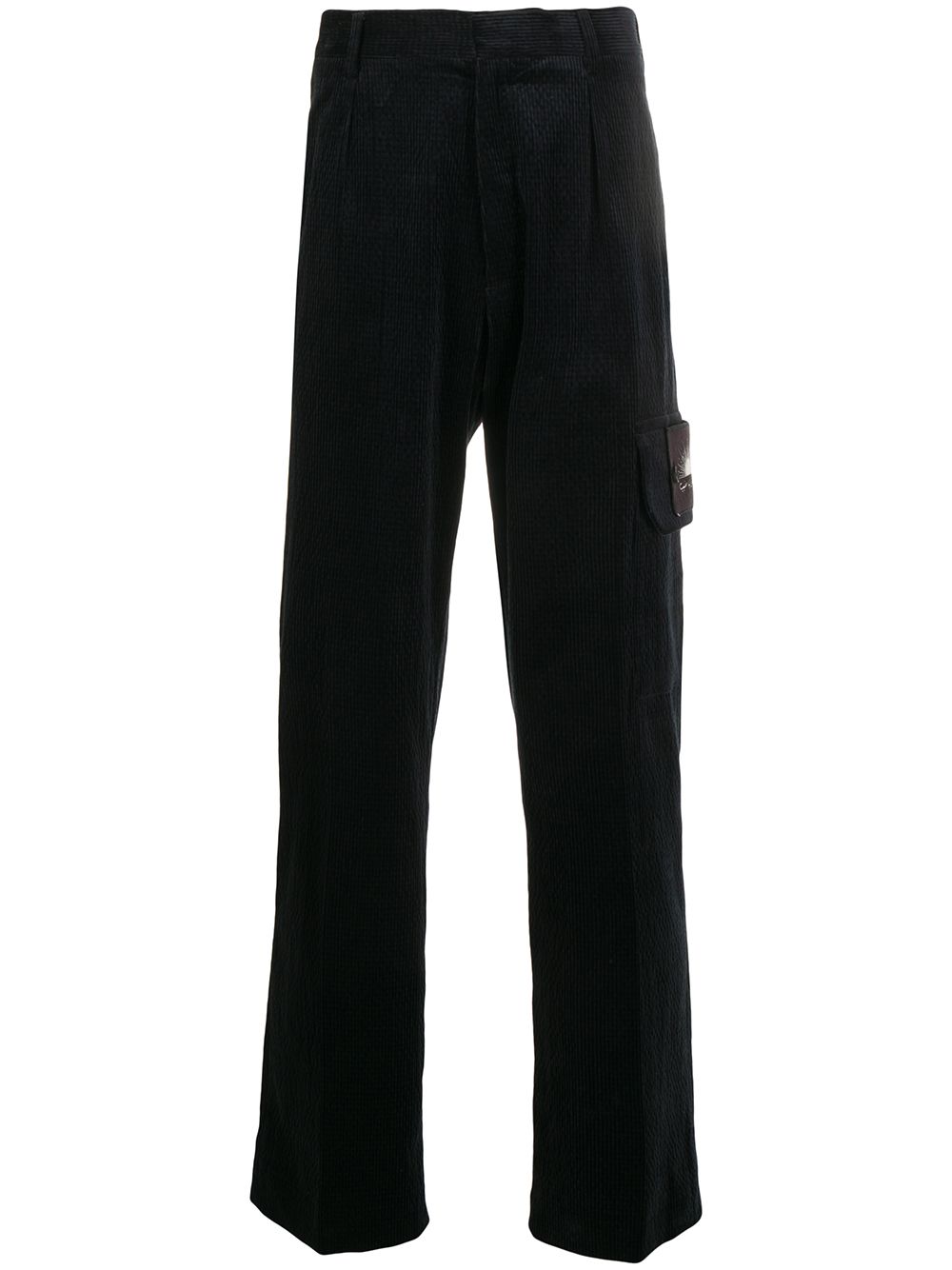 Qasimi straight-leg logo patch trousers - Blue von Qasimi