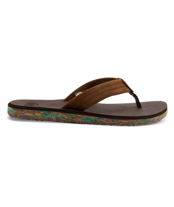 Quiksilver Carver Suede Recycle Flipflops braun von Quiksilver