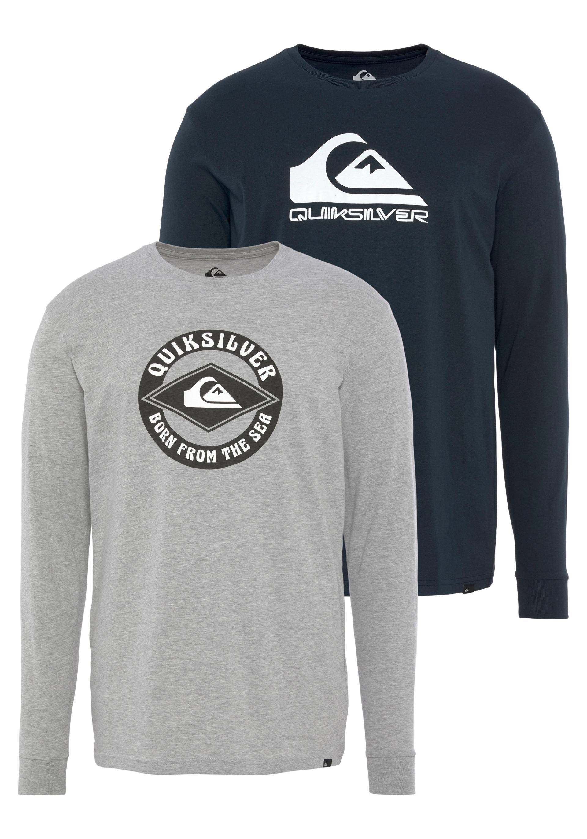 Quiksilver Langarmshirt »Herren Doppelpack mit Logodruck«, (Packung, 2 tlg.) von Quiksilver