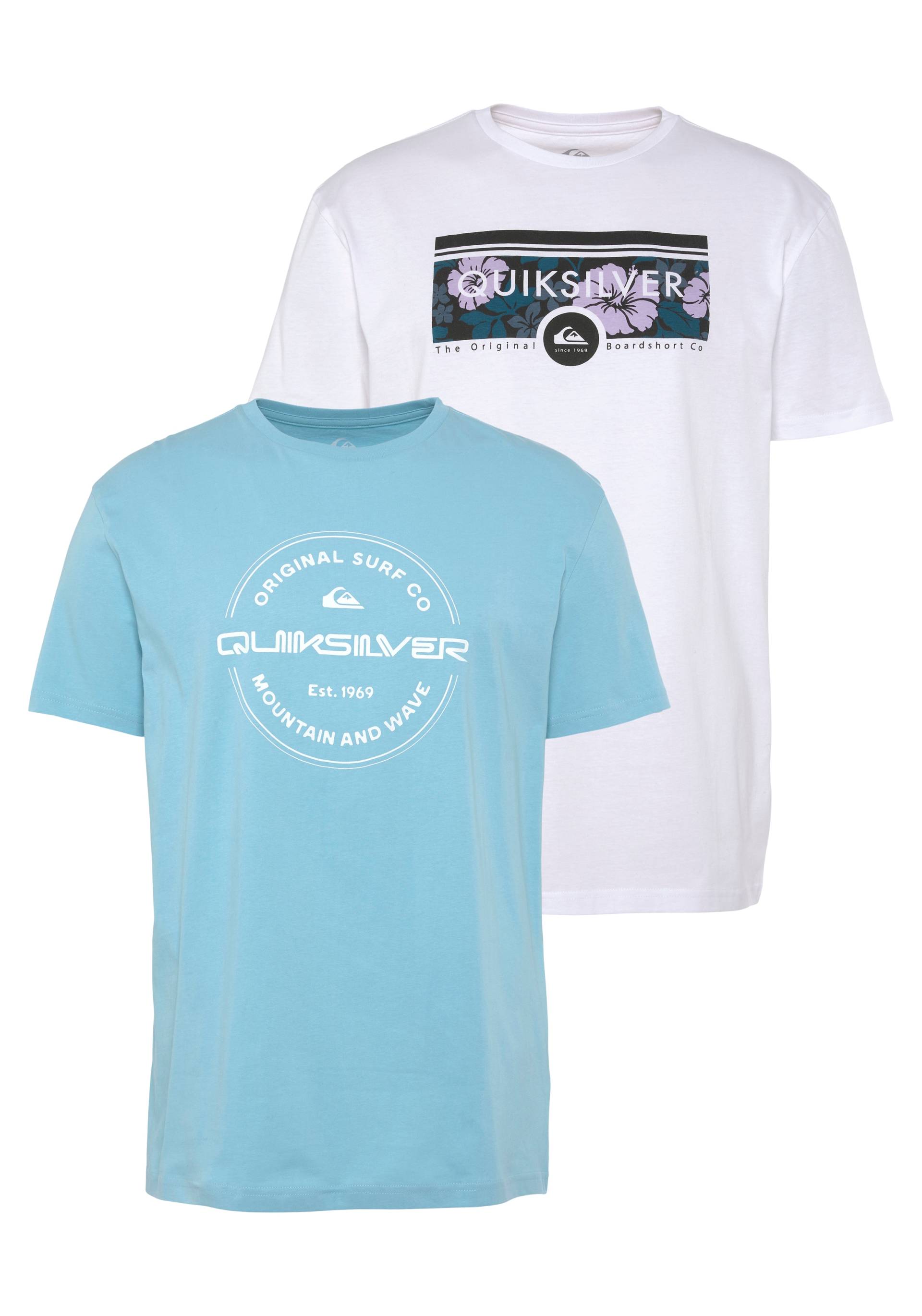 Quiksilver T-Shirt »Herren Doppelpack mit Logodruck«, (Packung, 2 tlg.) von Quiksilver