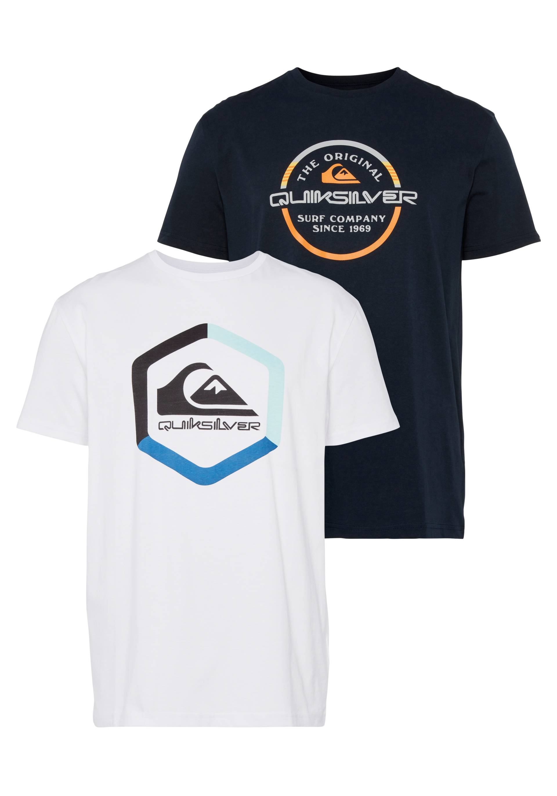 Quiksilver T-Shirt »Herren Doppelpack mit Logodruck«, (Packung, 2 tlg., 2er-Pack) von Quiksilver