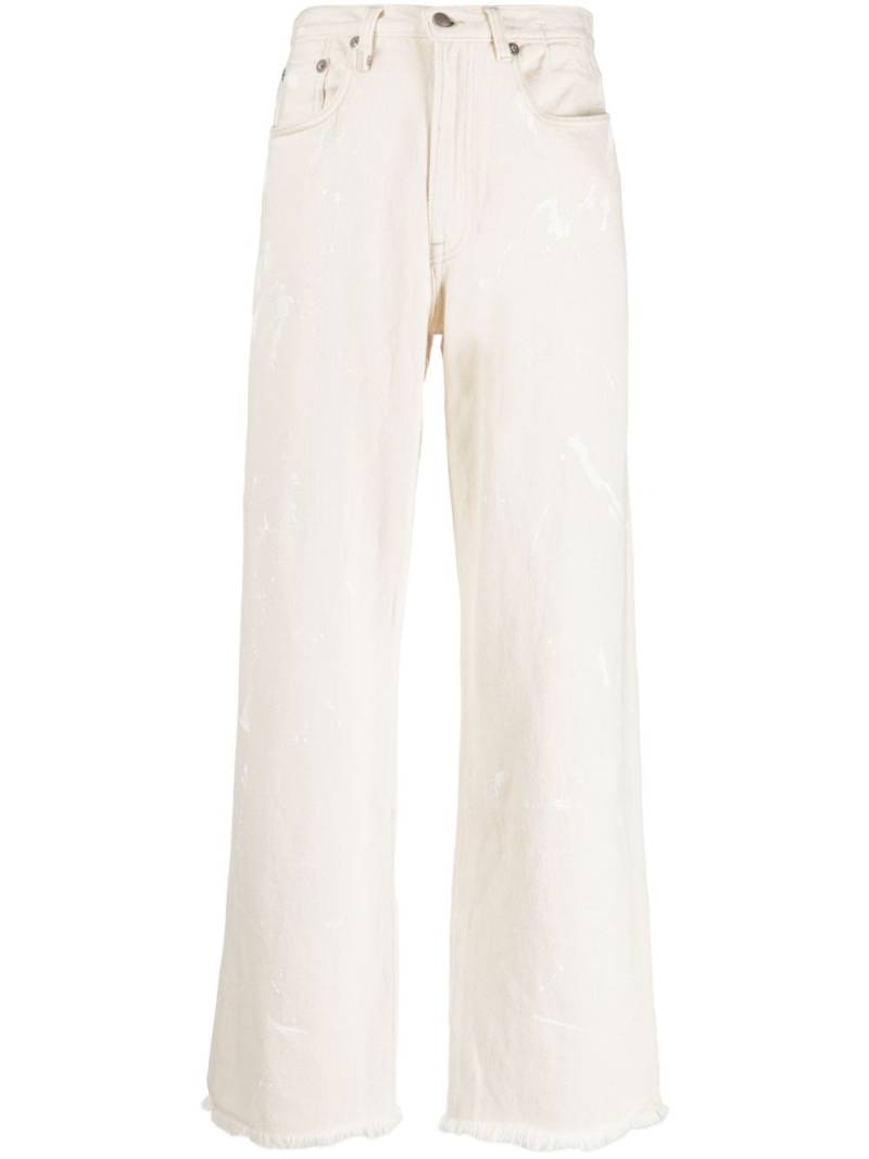 R13 D'Arcy paint-splatter wide-leg jeans - Neutrals von R13