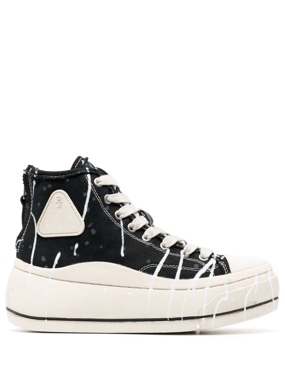 R13 Kurt paint-splatter sneakers - Black von R13