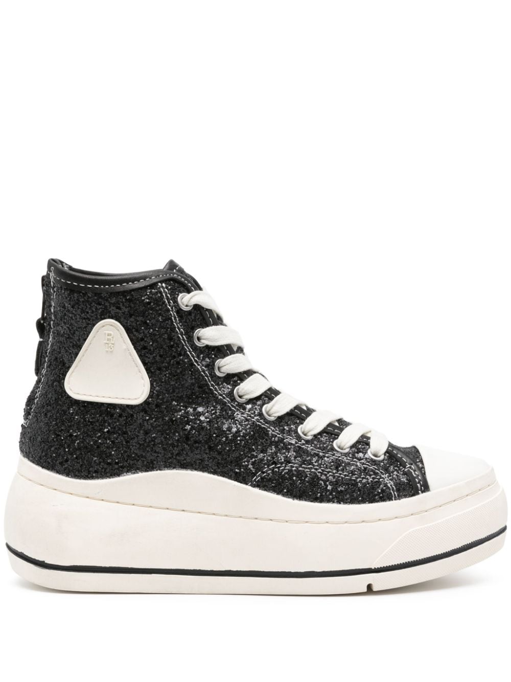 R13 Kurt glittered platform sneakers - Black von R13