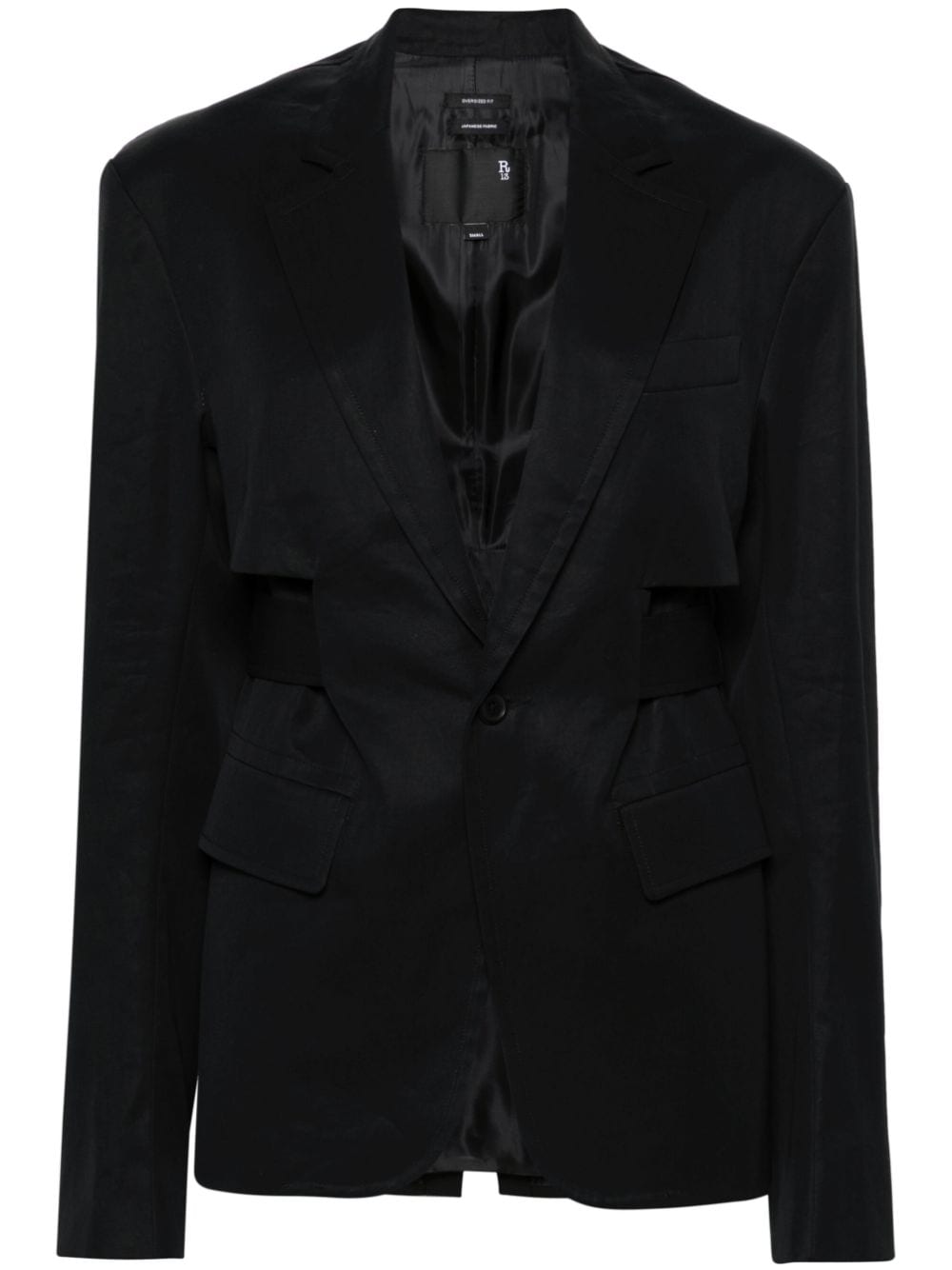 R13 Trench Vent belted blazer - Black von R13