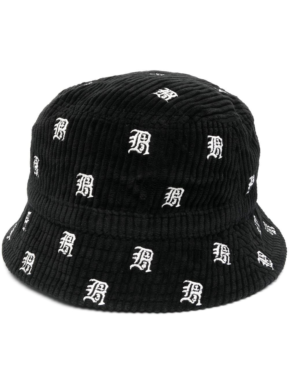 R13 all-over embroidered-logo bucket hat - Black von R13