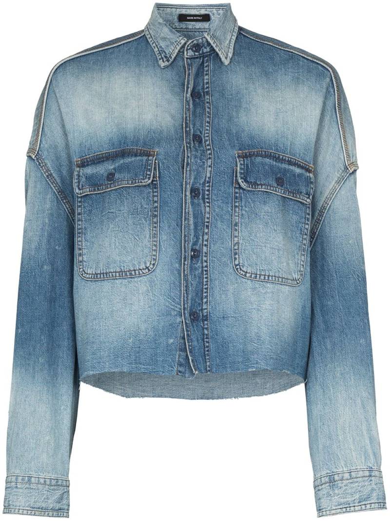 R13 cropped denim shirt - Blue von R13