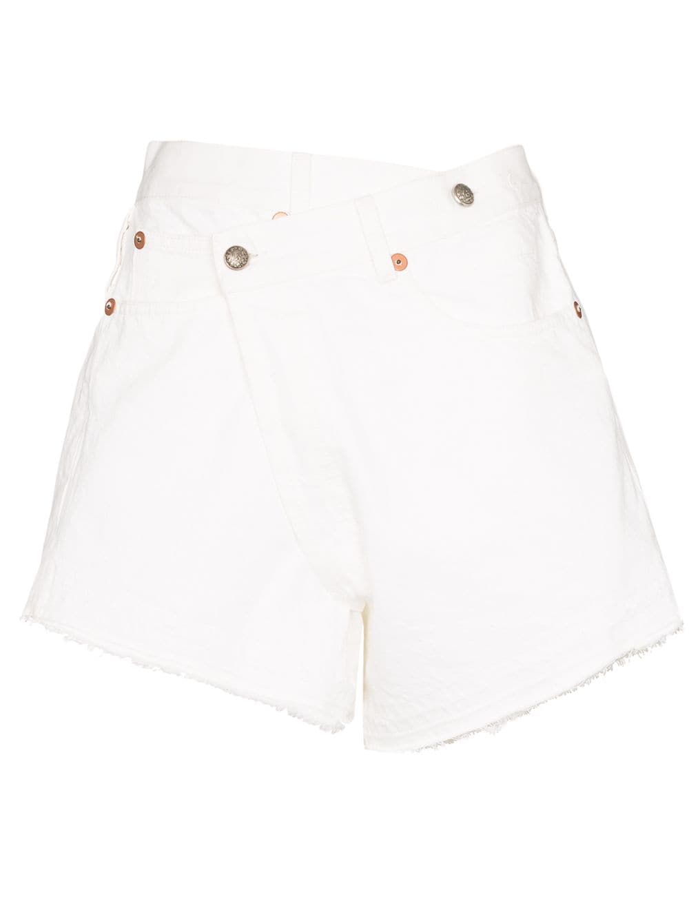 R13 crossover waist denim shorts - White von R13