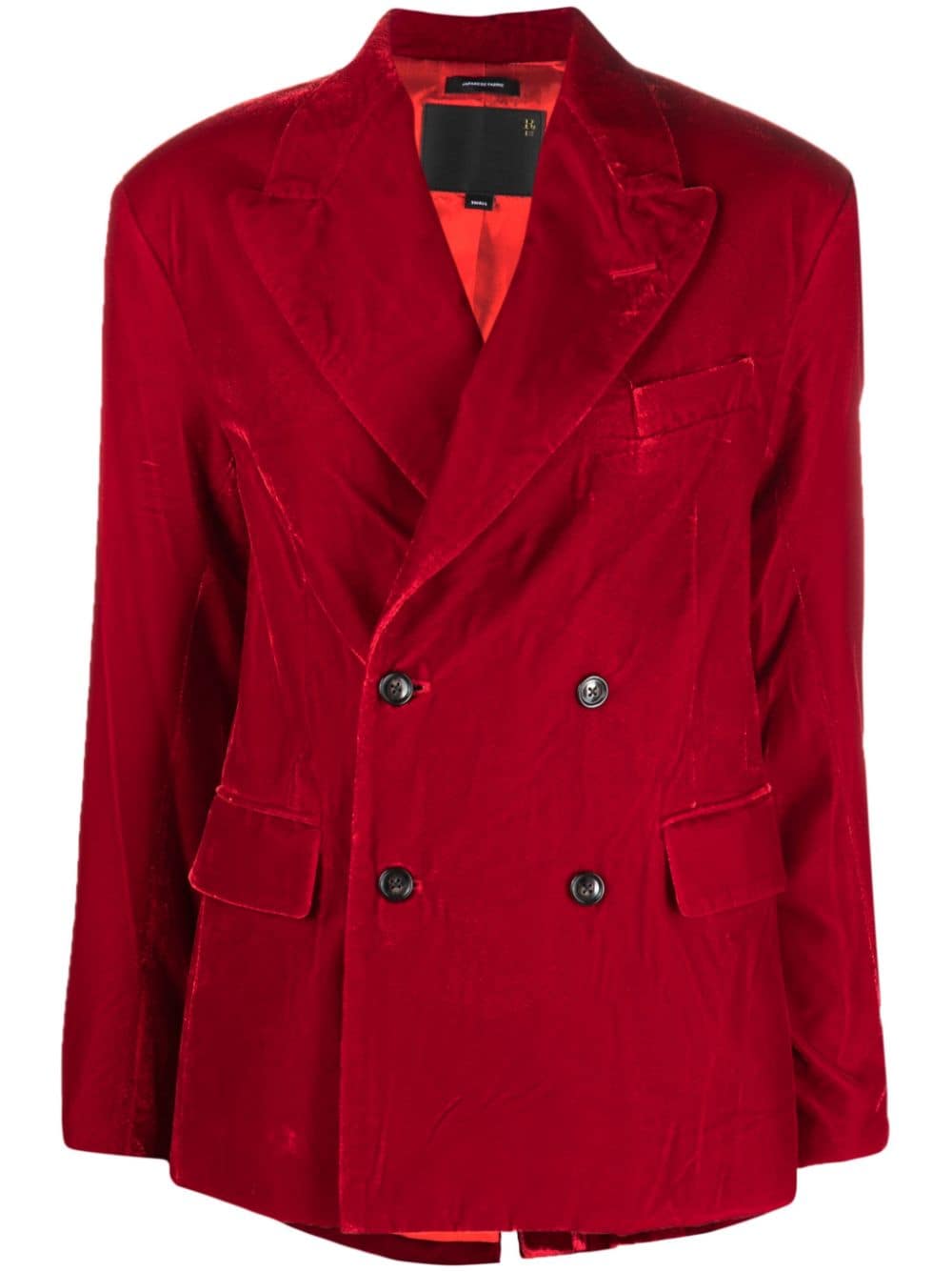 R13 double-breasted velvet blazer - Red von R13