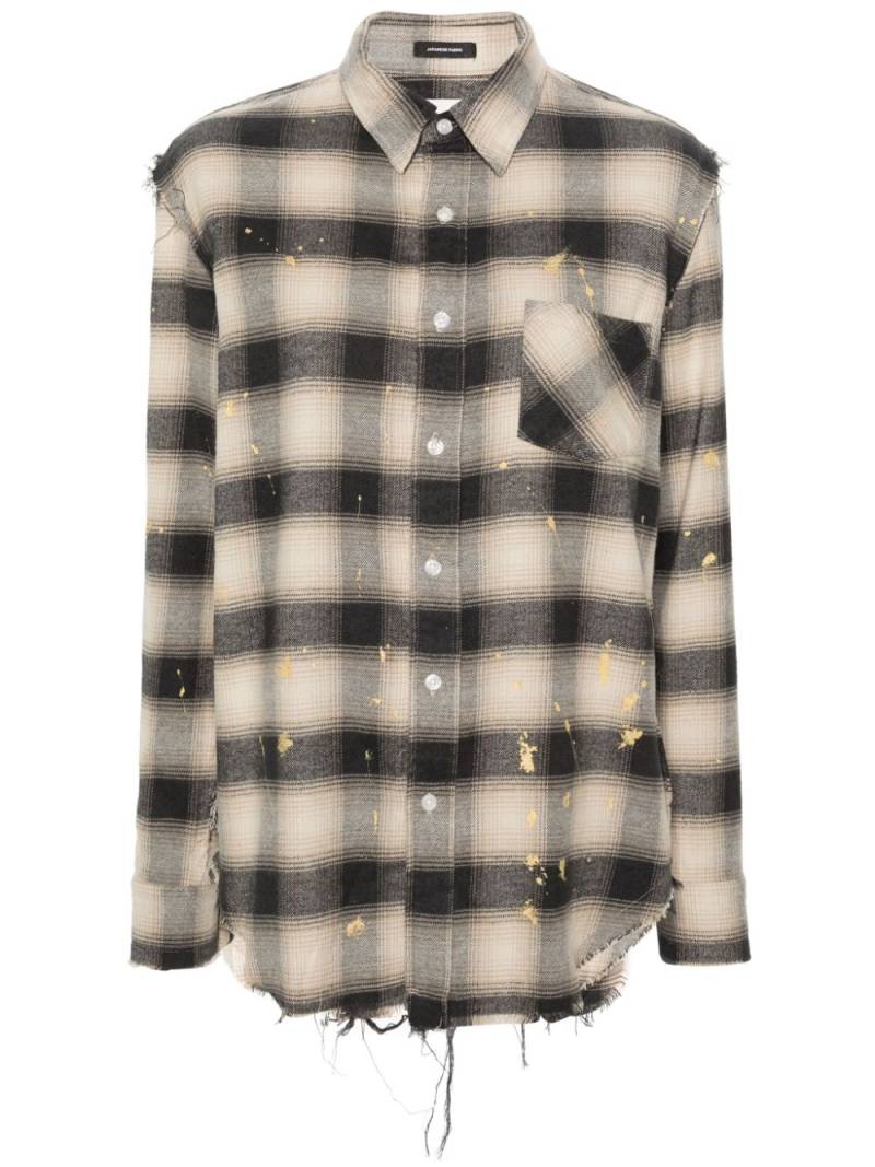 R13 exposed-seams checked shirt - Neutrals von R13