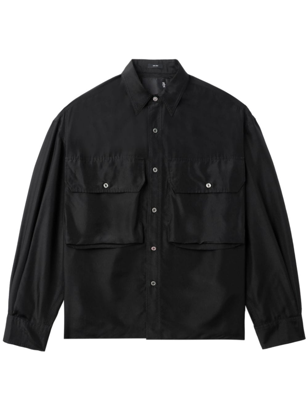 R13 flap-pockets silk shirt - Black von R13