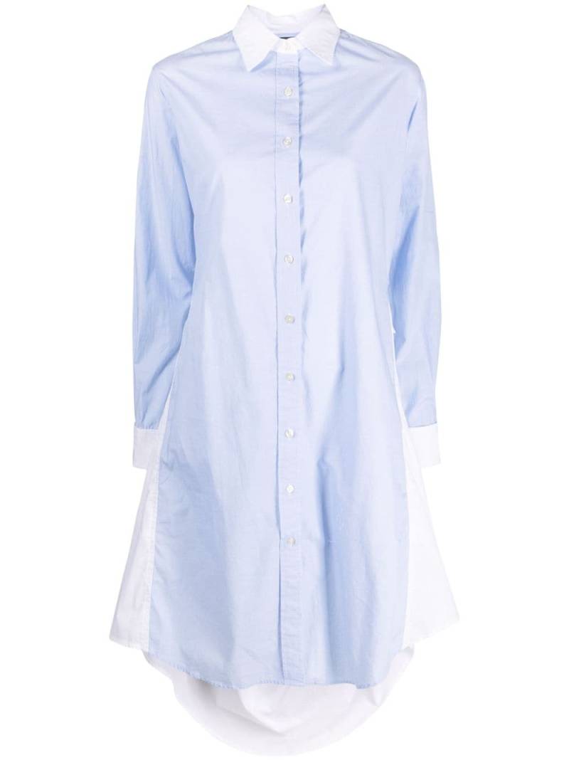 R13 tie-embellished cotton shirtdress - Blue von R13