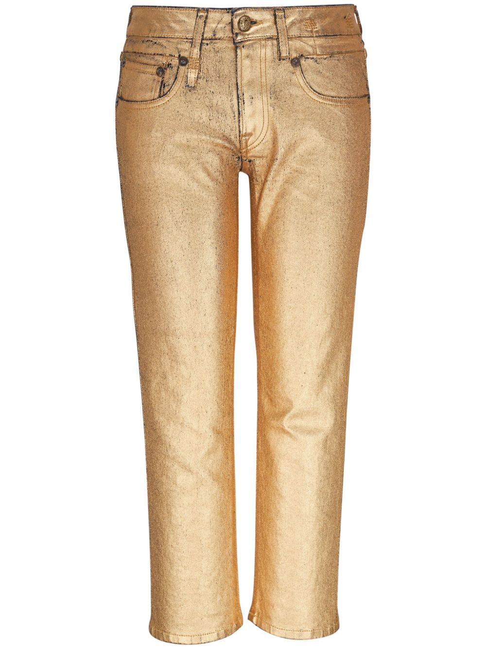 R13 mid-rise cropped jeans - Gold von R13