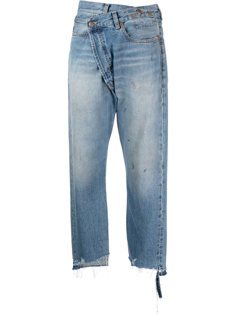 R13 off-centre distressed denim trousers - Blue von R13