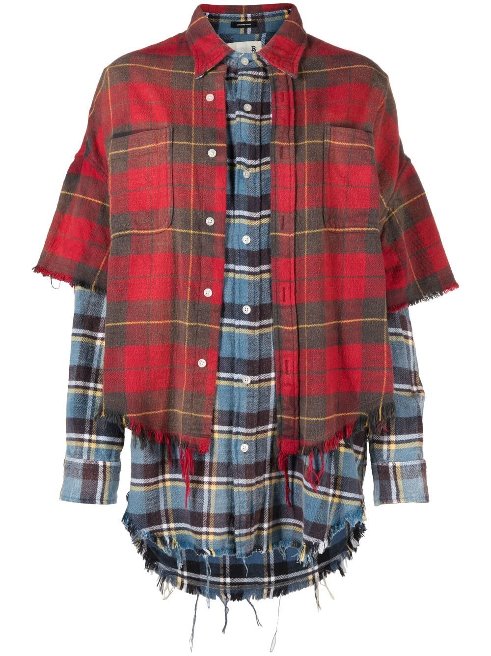 R13 plaid-check layered shirt von R13