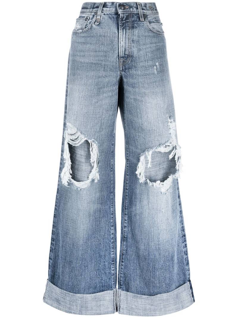 R13 ripped wide-leg jeans - Blue von R13