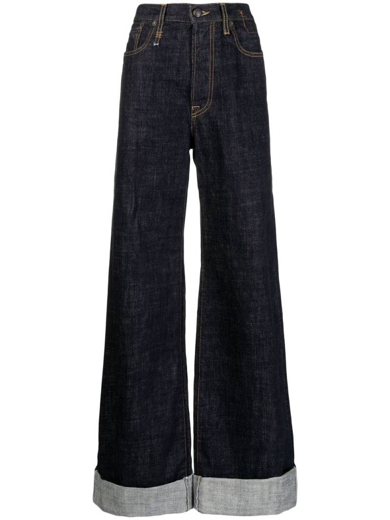 R13 turn-up wide-leg jeans - Blue von R13