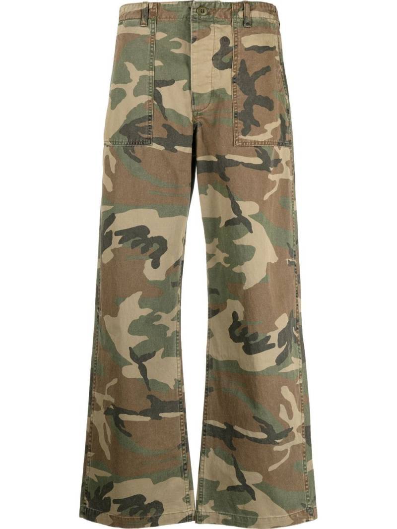R13 wide-leg camouflage-print trousers - Green von R13