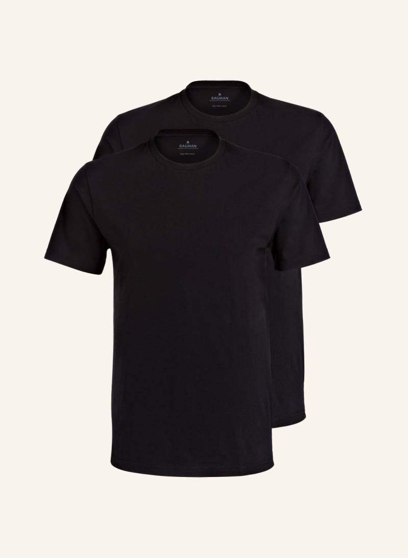 Ragman 2er-Pack T-Shirts schwarz von RAGMAN