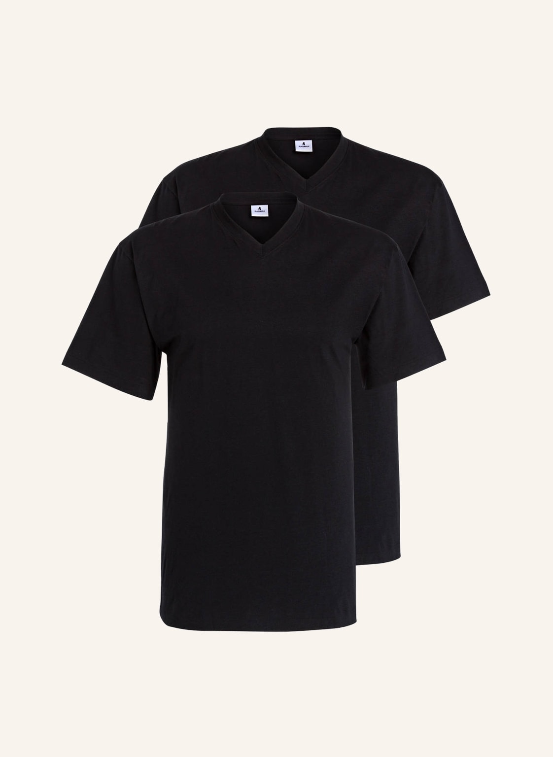 Ragman 2er-Pack V-Shirts schwarz von RAGMAN
