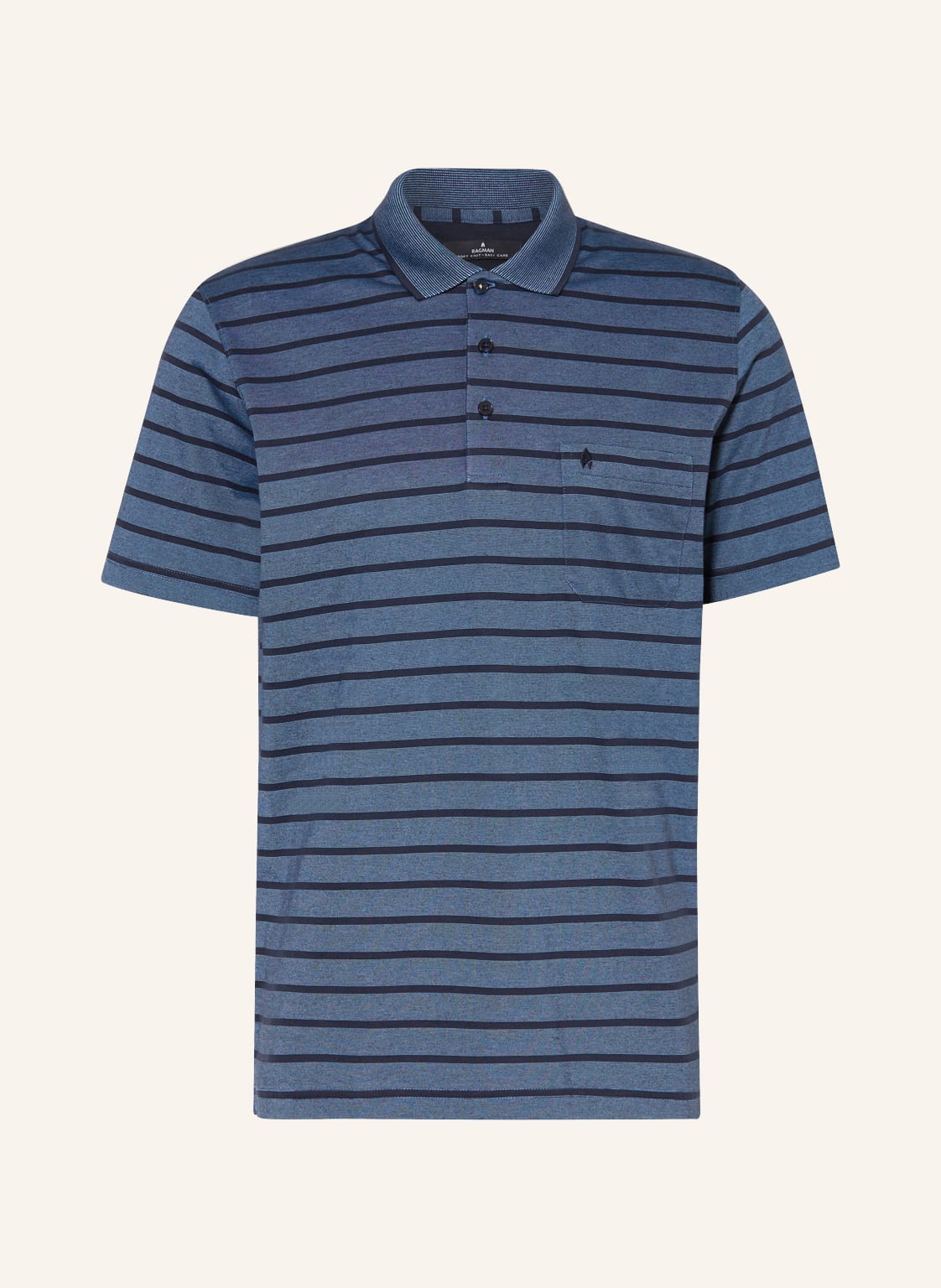 Ragman Jersey-Poloshirt blau von RAGMAN