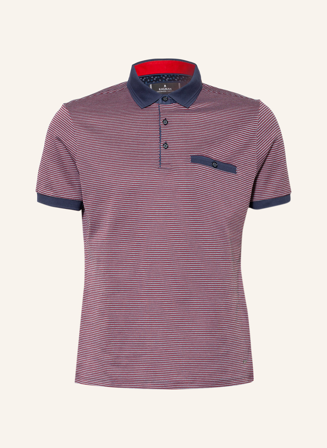 Ragman Jersey-Poloshirt blau von RAGMAN