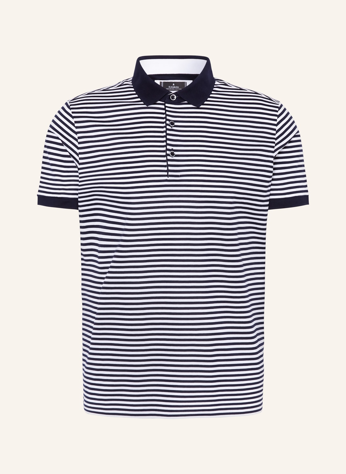 Ragman Jersey-Poloshirt blau von RAGMAN