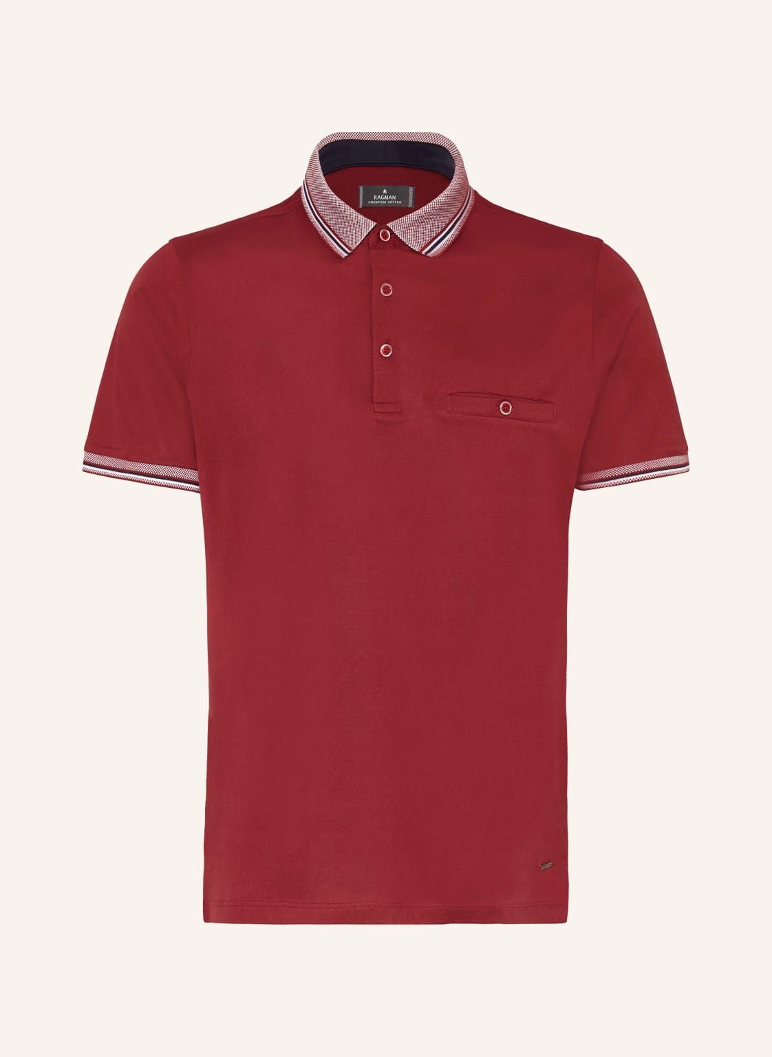 Ragman Jersey-Poloshirt rot von RAGMAN