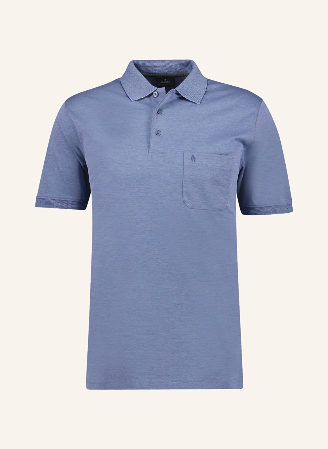 Ragman Piqué-Poloshirt blau von RAGMAN