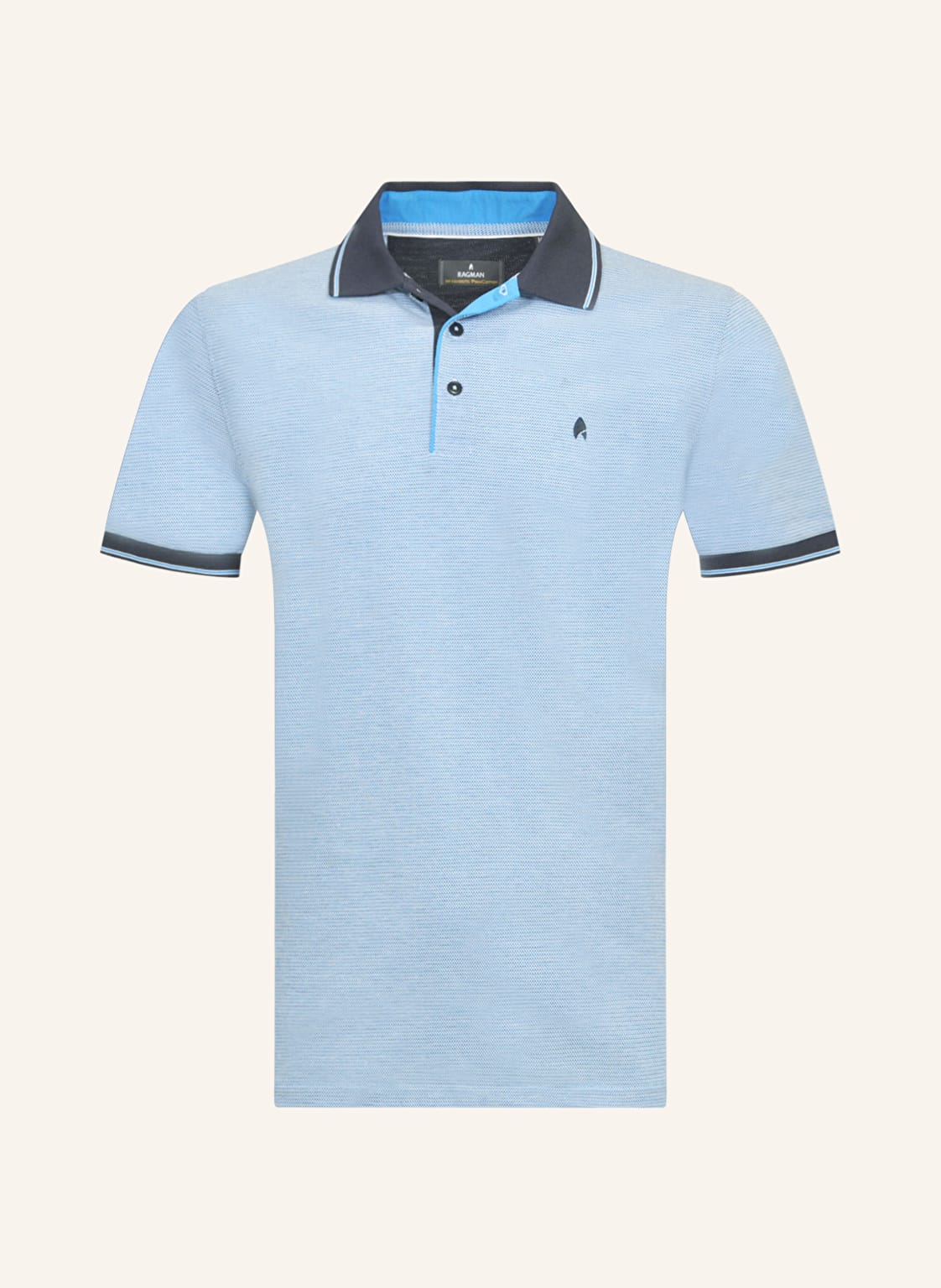 Ragman Piqué-Poloshirt blau von RAGMAN