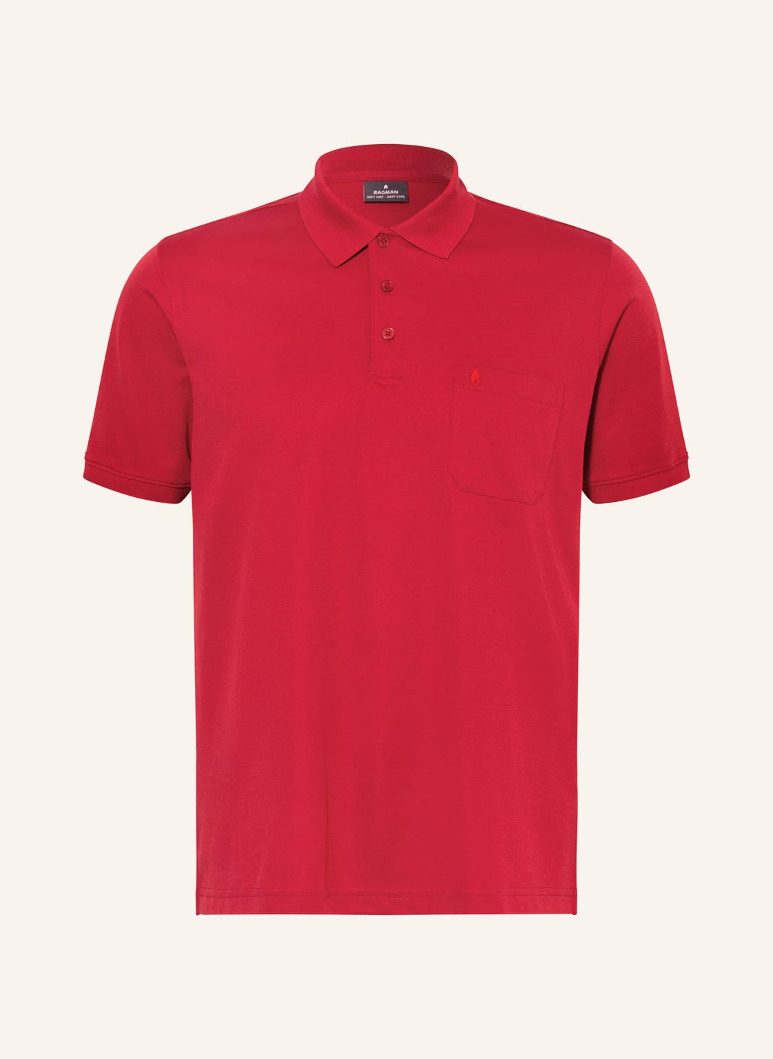 Ragman Piqué-Poloshirt rot von RAGMAN