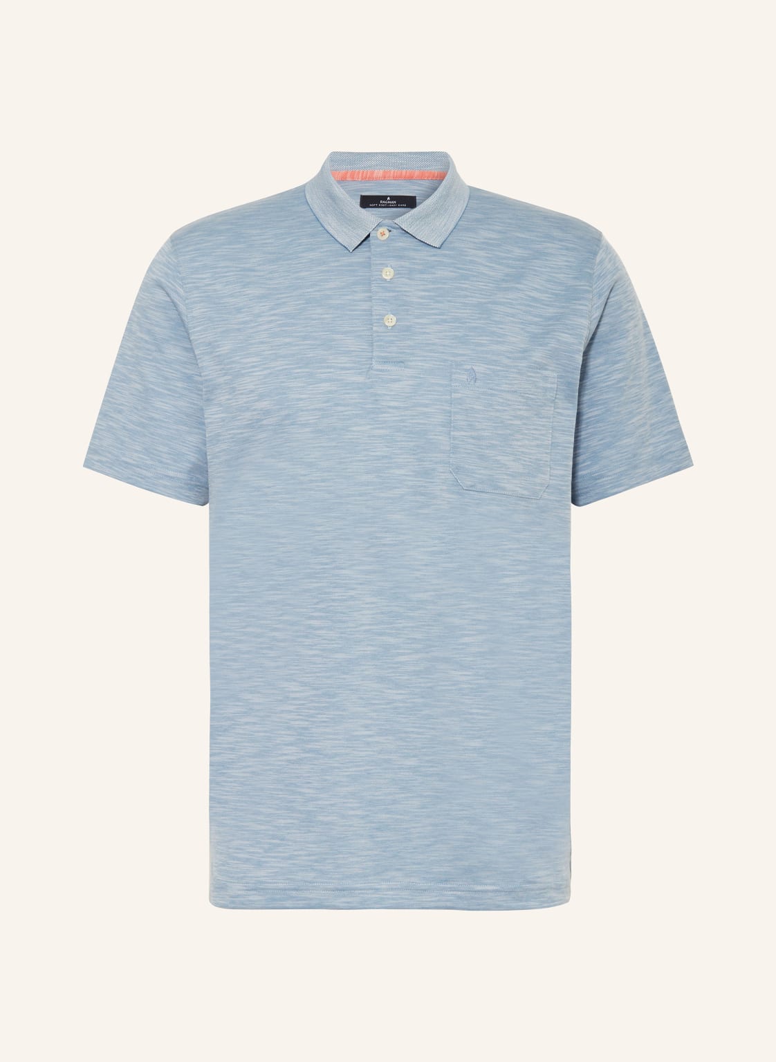 Ragman Strick-Poloshirt blau von RAGMAN