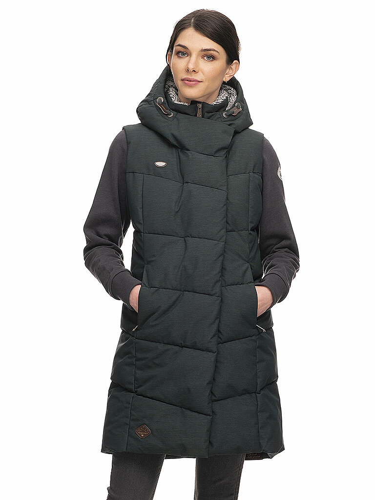 RAGWEAR Steppgilet PAVLA dunkelgrün | L von RAGWEAR