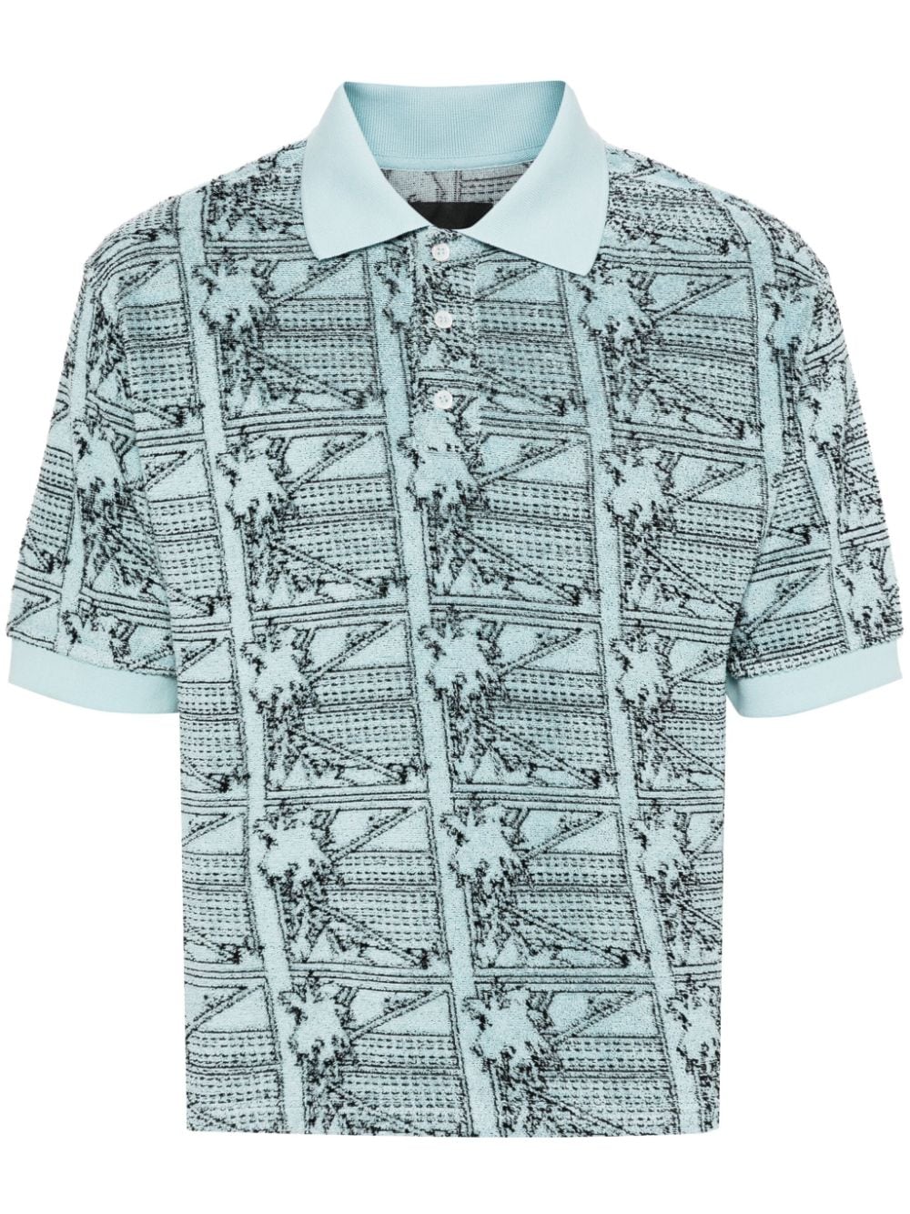 RASSVET abstract-print terrycloth polo shirt - Blue von RASSVET