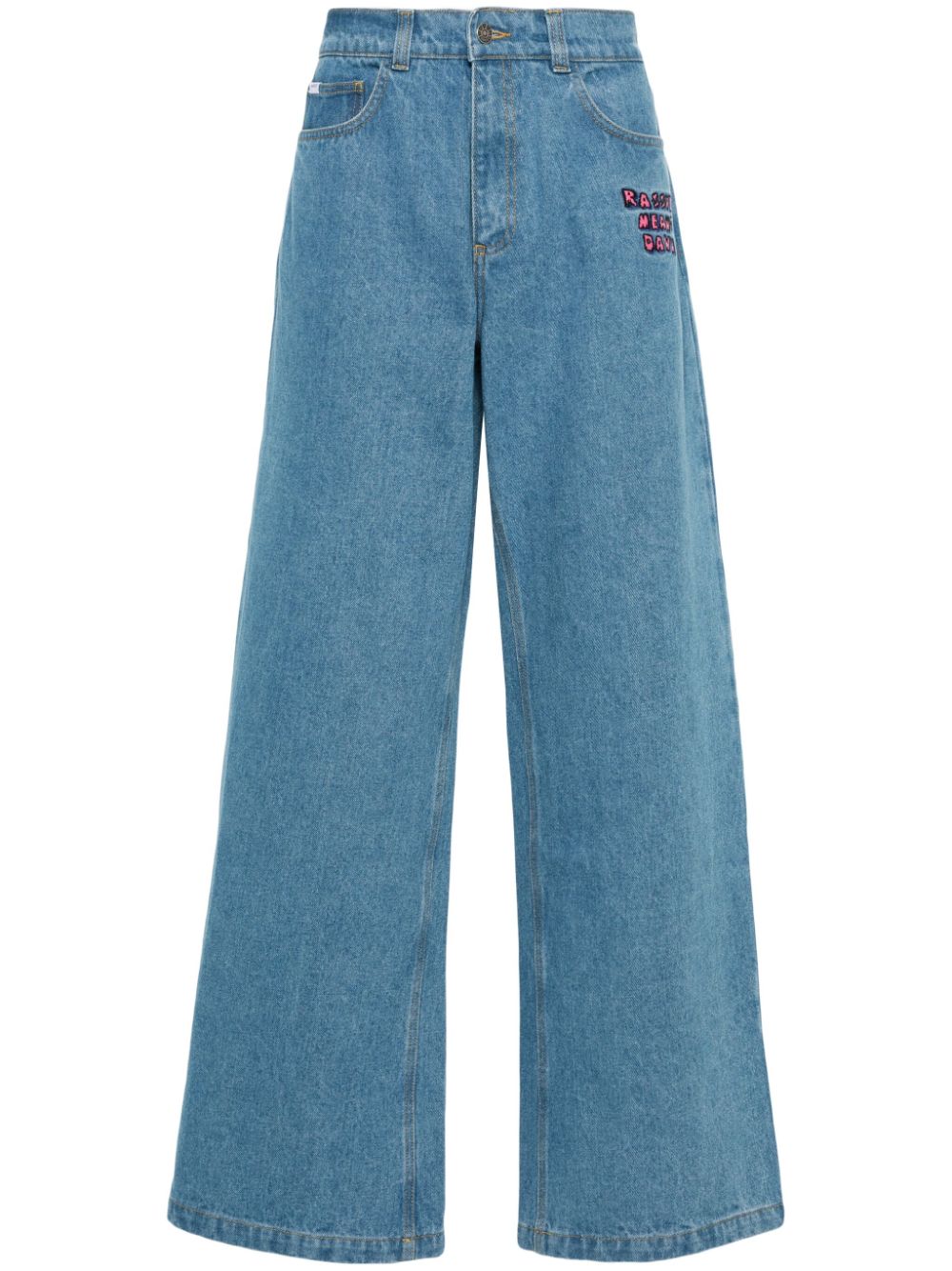 RASSVET slogan-embroidered wide jeans - Blue von RASSVET