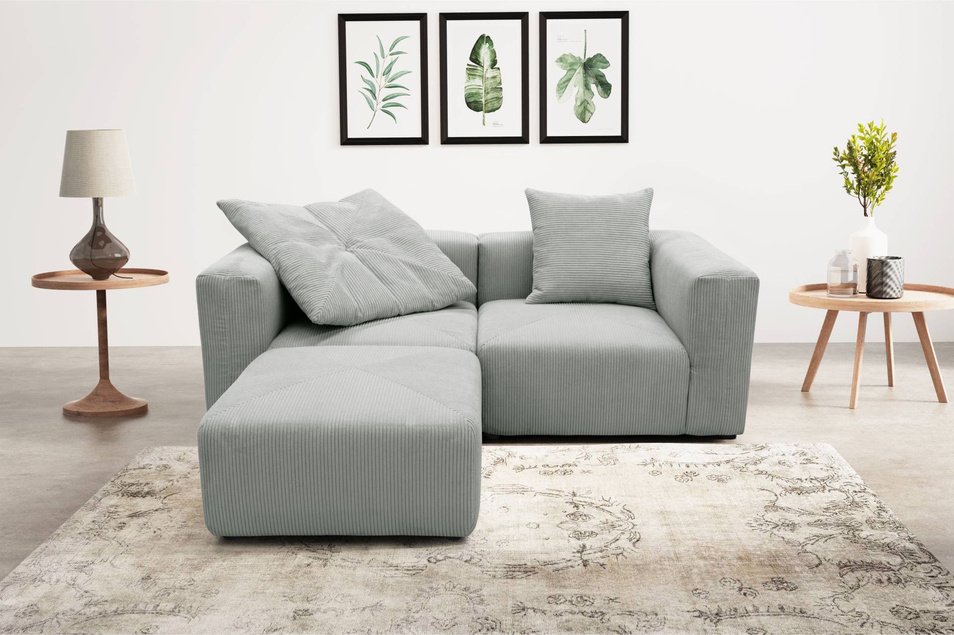 RAUM.ID Ecksofa »Gerrid L-Form«, Cord, Modulsofa, bestehend aus 2 Eckelementen + 1 Hocker RAUM.ID Ecksofa »Gerrid L-Form«, Cord, Modulsofa, bestehend aus 2 Eckelementen + 1 Hocker von RAUM.ID