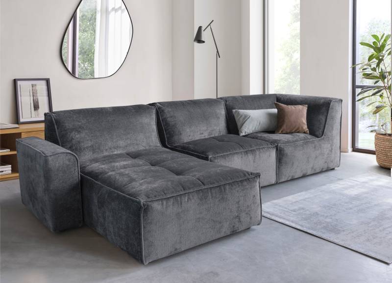 RAUM.ID Ecksofa »Monolid L-Form«, (4 St.), Module einzeln für individuelle Zusammenstellung, Bezug in Teddy-Optik von RAUM.ID