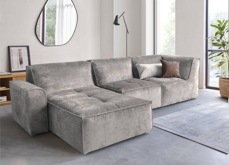 RAUM.ID Ecksofa »Monolid L-Form«, (4 St.), Module einzeln für individuelle Zusammenstellung, Bezug in Teddy-Optik von RAUM.ID