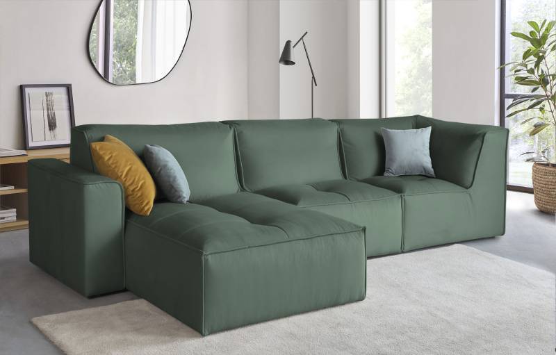 RAUM.ID Ecksofa »Monolid L-Form«, (4 St.), Module einzeln für individuelle Zusammenstellung, Bezug in Teddy-Optik von RAUM.ID
