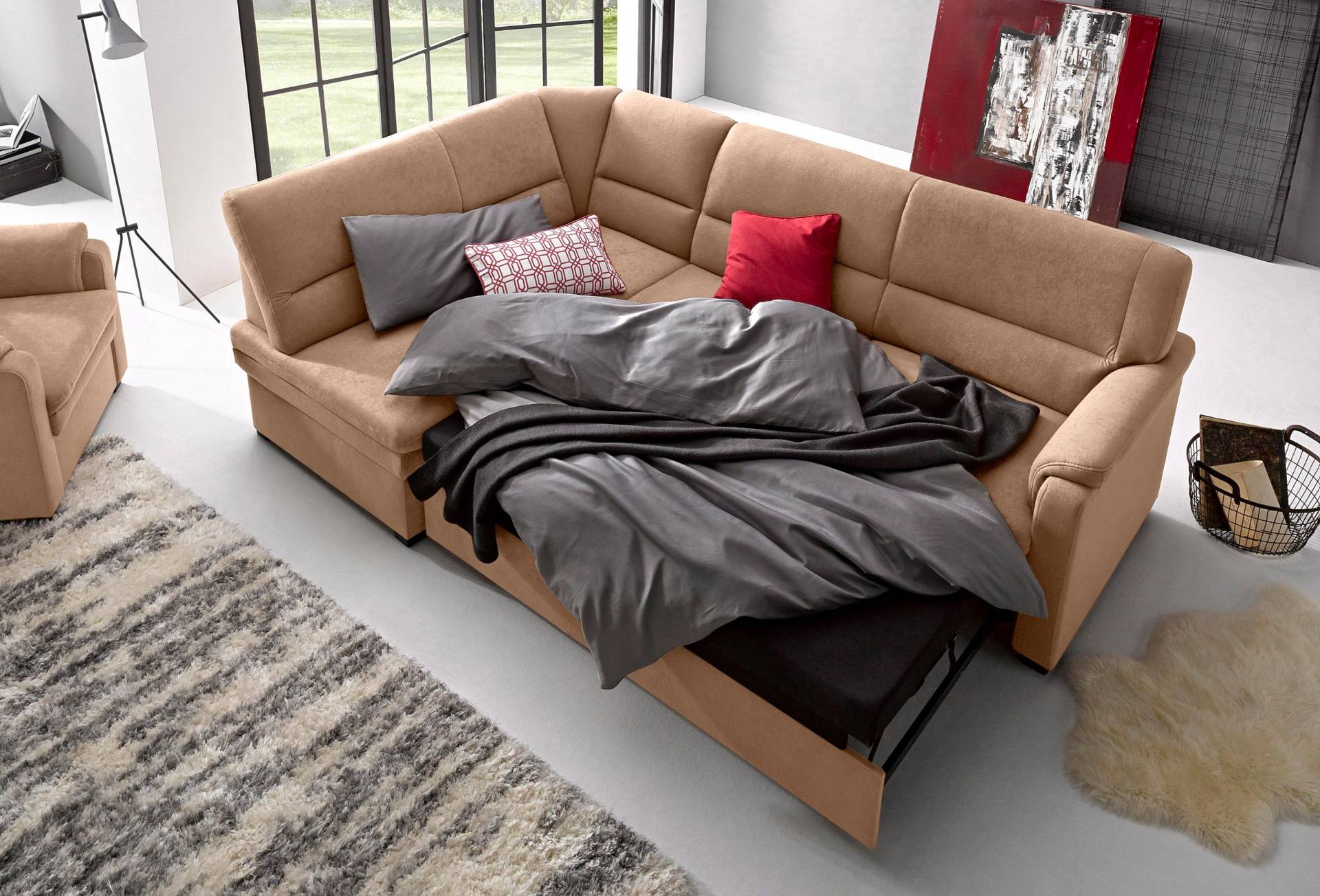 sit&more Ecksofa »Pisa L-Form«, mit Federkern, wahlweise mit Bettfunktion sit&more Ecksofa »Pisa L-Form«, mit Federkern, wahlweise mit Bettfunktion von sit&more