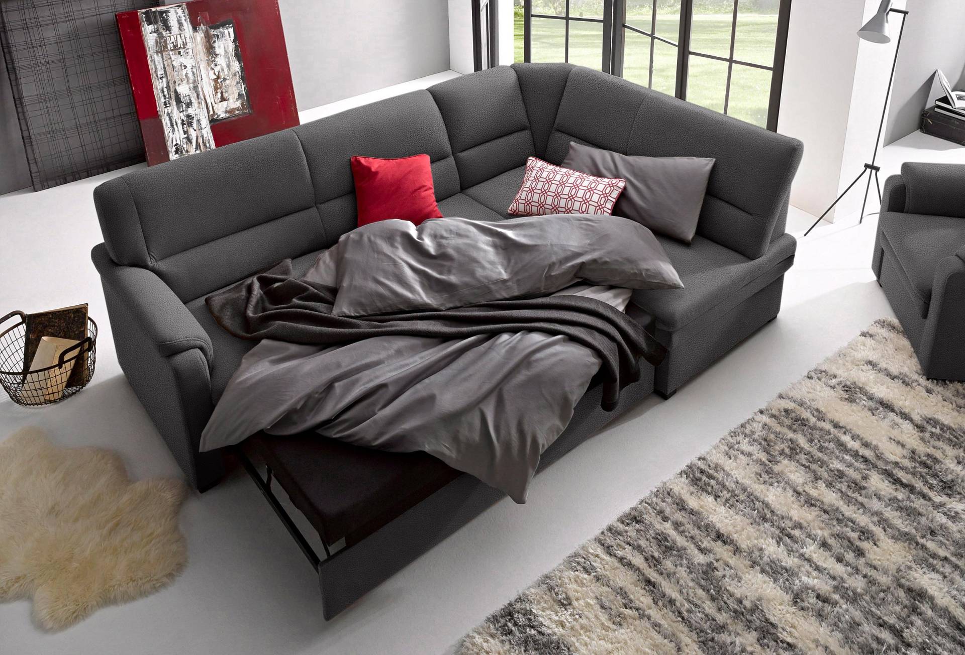 sit&more Ecksofa »Pisa L-Form«, mit Federkern, wahlweise mit Bettfunktion von sit&more