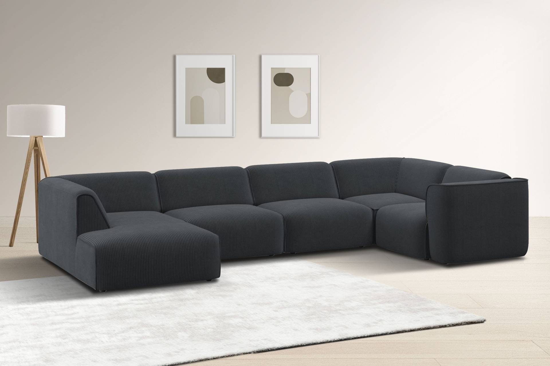 RAUM.ID Wohnlandschaft »Merid U-Form, jederzeit durch Module erweiterbar, B/T/H: 367/206/70 cm«, als Modul oder separat verwendbar, für individuelle Zusammenstellung von RAUM.ID