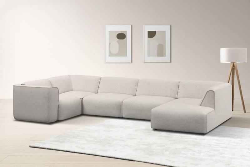 RAUM.ID Wohnlandschaft »Merid U-Form, jederzeit durch Module erweiterbar, B/T/H: 367/206/70 cm«, als Modul oder separat verwendbar, für individuelle Zusammenstellung von RAUM.ID