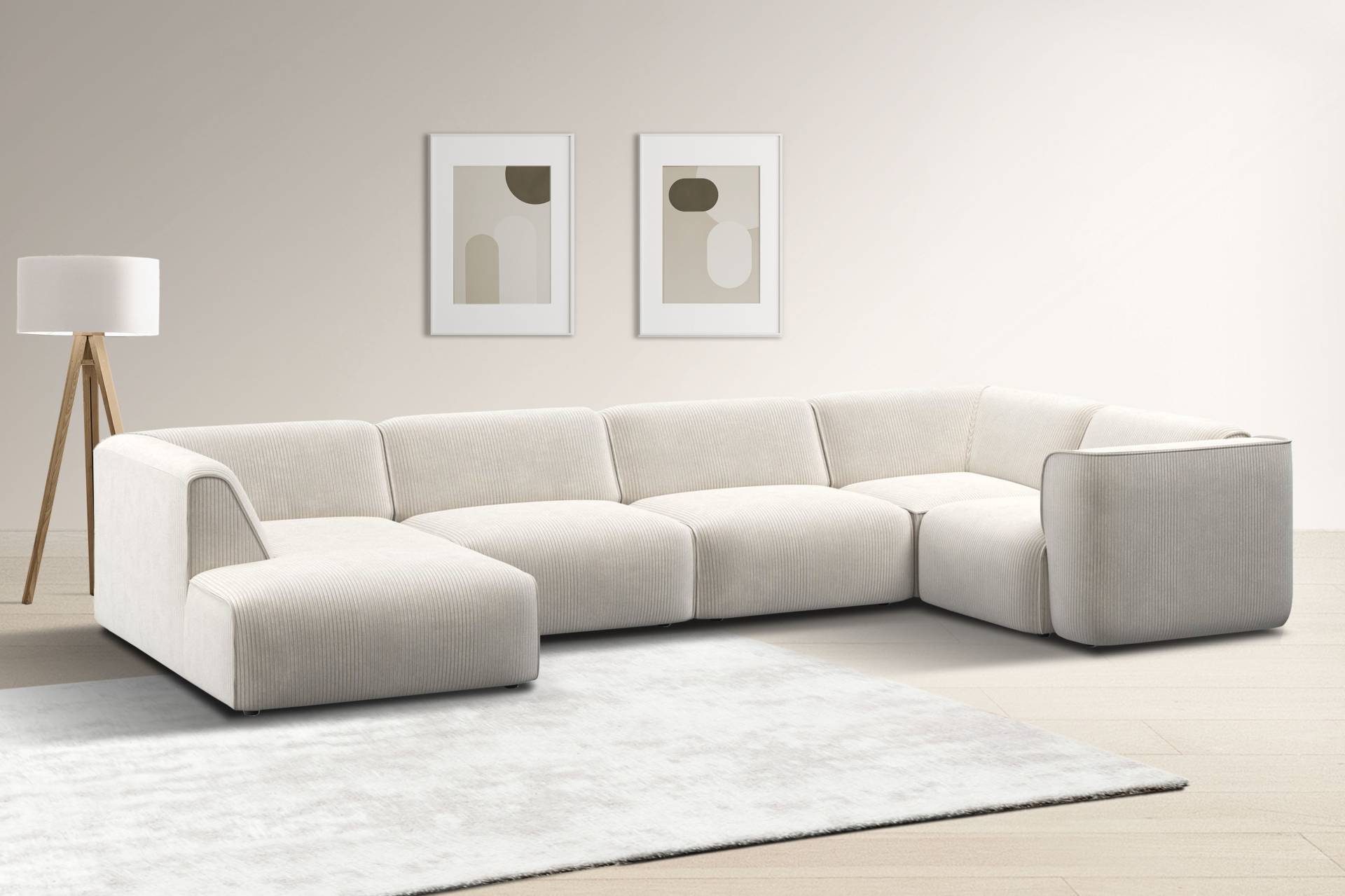 RAUM.ID Wohnlandschaft »Merid U-Form, jederzeit durch Module erweiterbar, B/T/H: 367/206/70 cm«, als Modul oder separat verwendbar, für individuelle Zusammenstellung von RAUM.ID