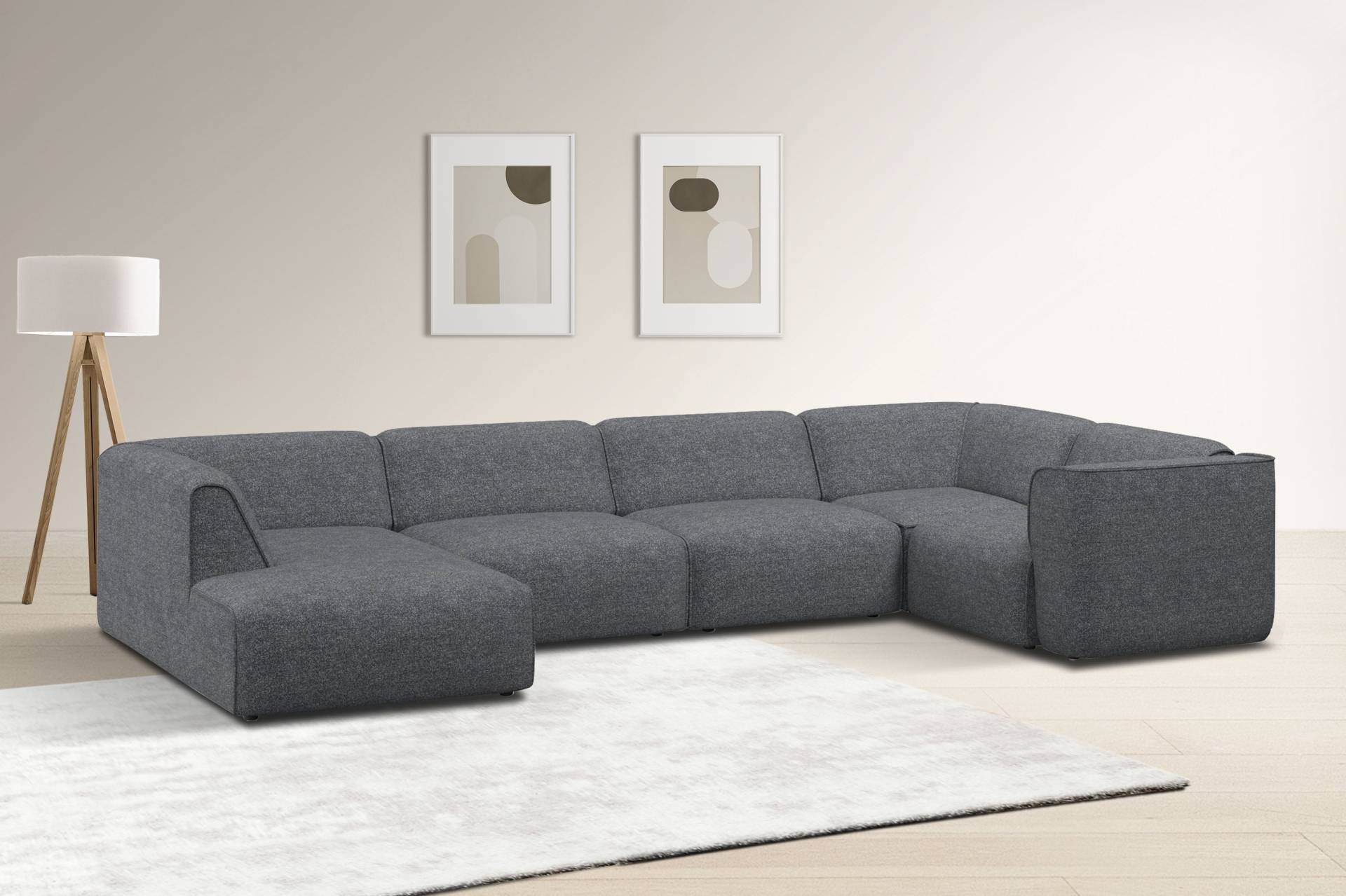 RAUM.ID Wohnlandschaft »Merid U-Form, jederzeit durch Module erweiterbar, B/T/H: 367/206/70 cm«, als Modul oder separat verwendbar, für individuelle Zusammenstellung von RAUM.ID