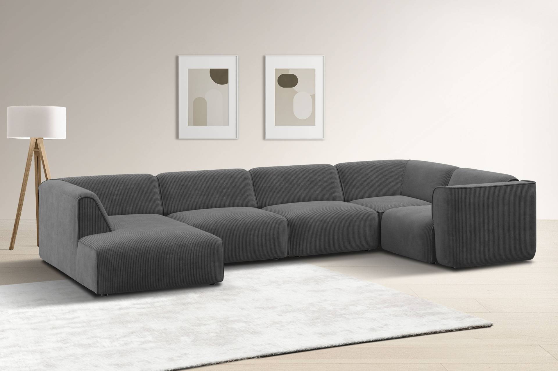 RAUM.ID Wohnlandschaft »Merid U-Form, jederzeit durch Module erweiterbar, B/T/H: 367/206/70 cm«, als Modul oder separat verwendbar, für individuelle Zusammenstellung von RAUM.ID