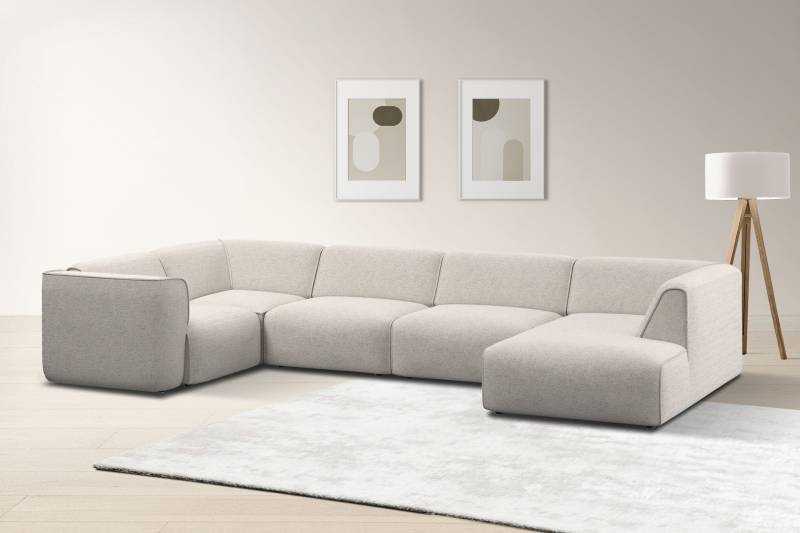 RAUM.ID Wohnlandschaft »Merid U-Form, jederzeit durch Module erweiterbar, B/T/H: 367/206/70 cm«, als Modul oder separat verwendbar, für individuelle Zusammenstellung von RAUM.ID