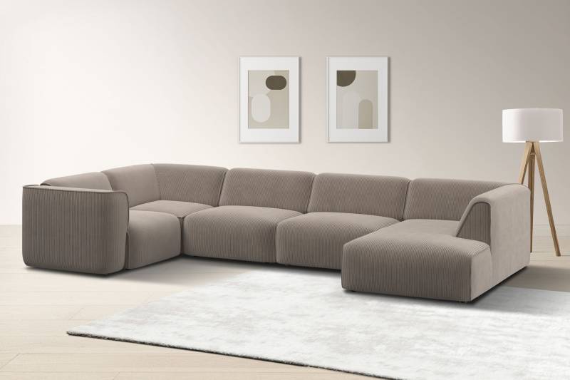 RAUM.ID Wohnlandschaft »Merid U-Form, jederzeit durch Module erweiterbar, B/T/H: 367/206/70 cm«, als Modul oder separat verwendbar, für individuelle Zusammenstellung von RAUM.ID