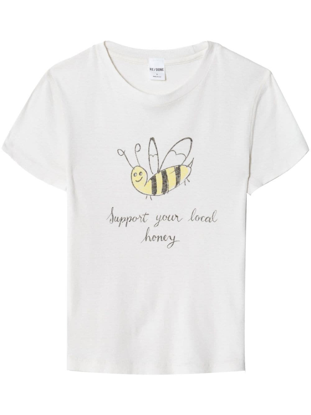 RE/DONE 90s Baby Local Honey-print T-shirt - White von RE/DONE